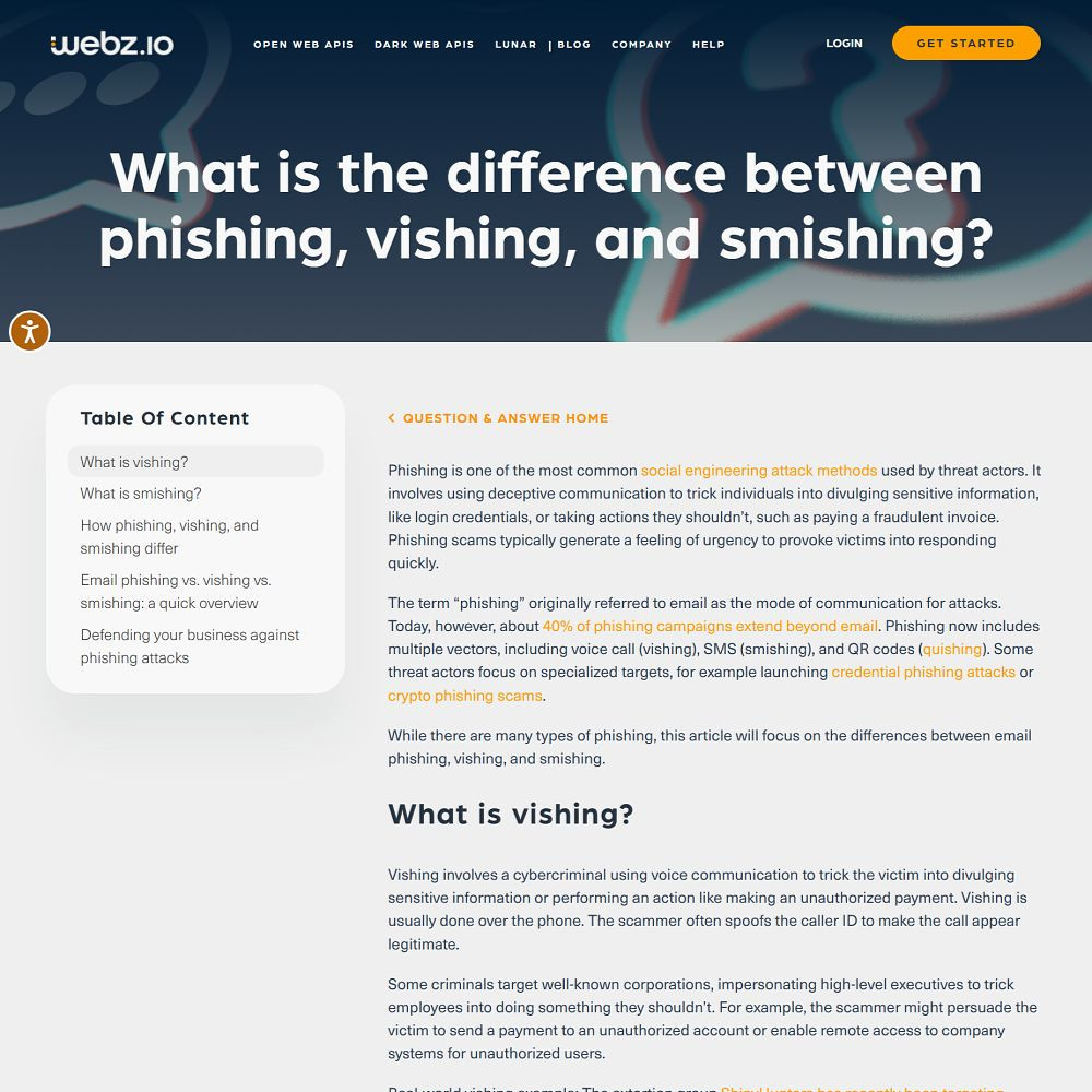 What is the difference between phishing, vishing, and smishing?
